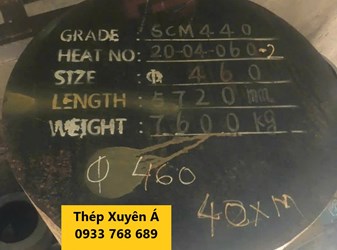 THÉP TRÒN ĐẶC SCM440 PHI 460 - LÁP ĐẶC PHI 460 SCM440